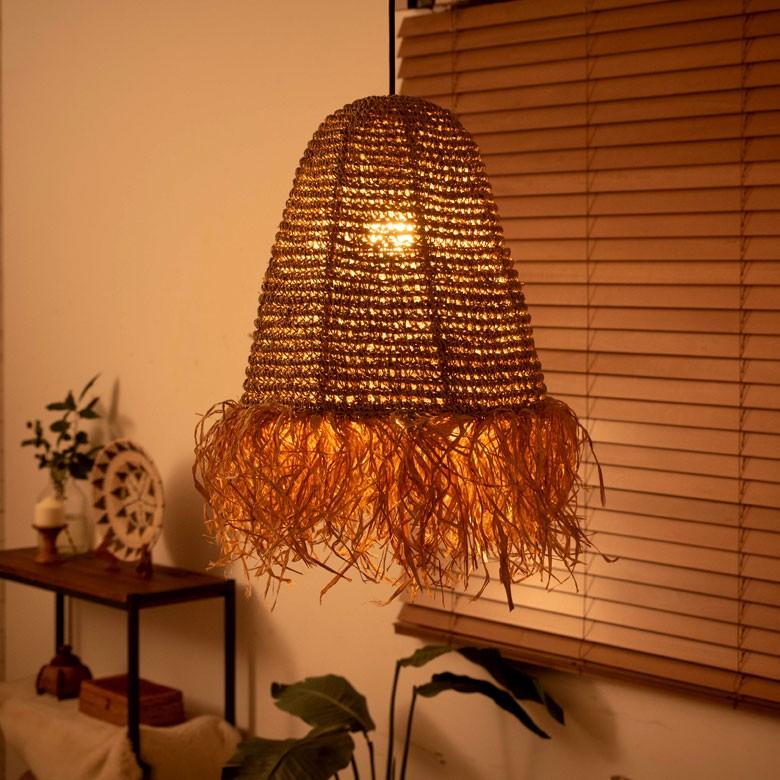 ELEMENTS ペンダントランプ ランプ シェード シェイド ラフィア 口金26