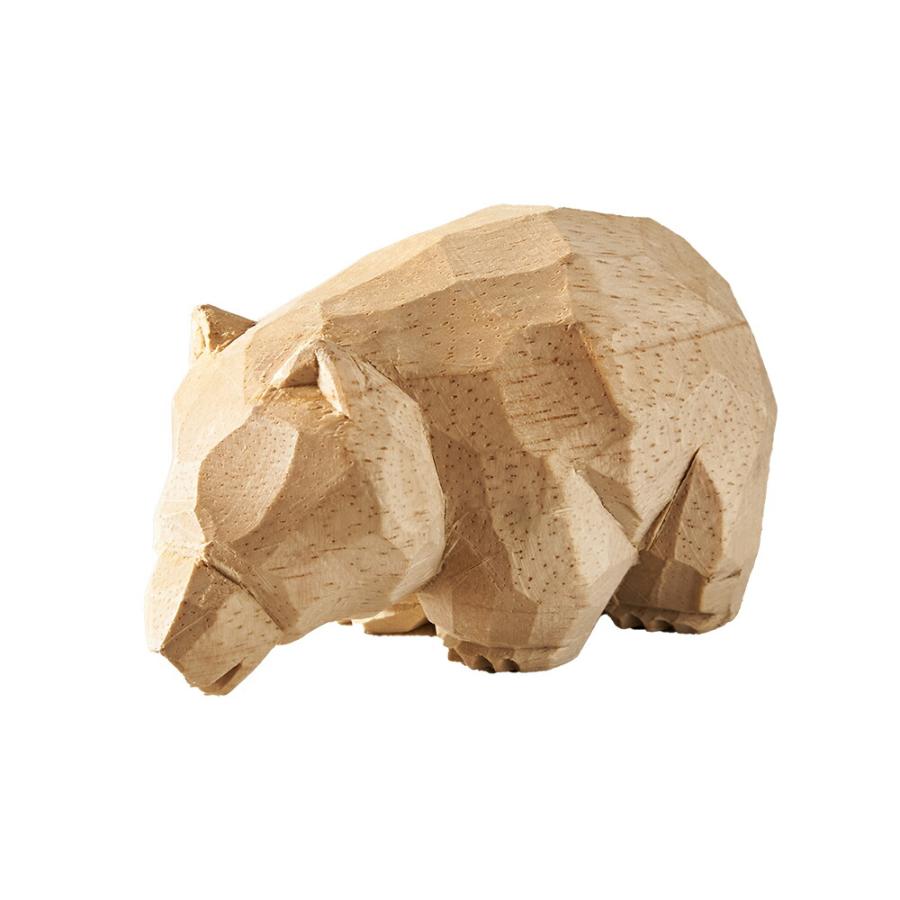 ELEMENTS 動物 置物 おしゃれ 木彫りの熊 オブジェ 天然木 木製 飾り