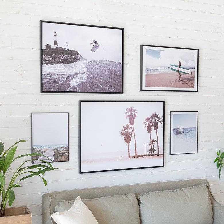 アートパネル サーフィン 海 風景 自然 約60cm×40cm フレーム付き 北欧