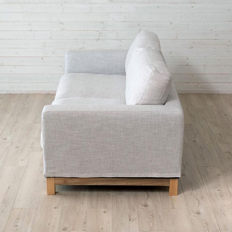 東谷 ソファ 2人掛け 2P ファブリック 約W181cm ホワイト グレー