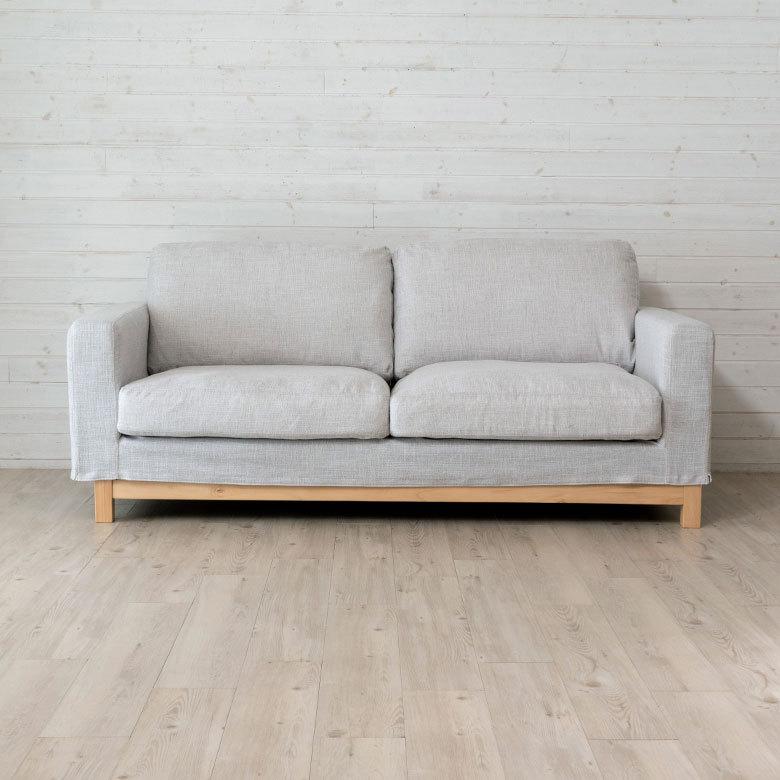 東谷 ソファ 2人掛け 2P ファブリック 約W181cm ホワイト グレー