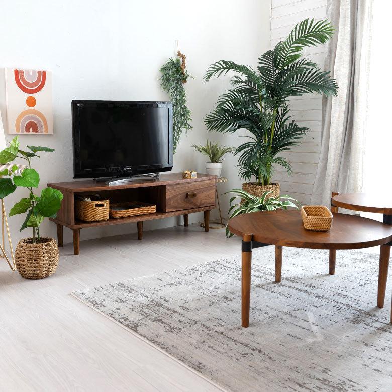 東谷 テレビ ボード TV 台 ラック 120cm 幅 天然木 ウォルナット
