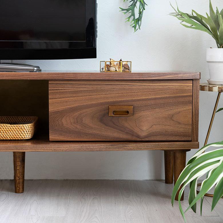 東谷 テレビ ボード TV 台 ラック 120cm 幅 天然木 ウォルナット