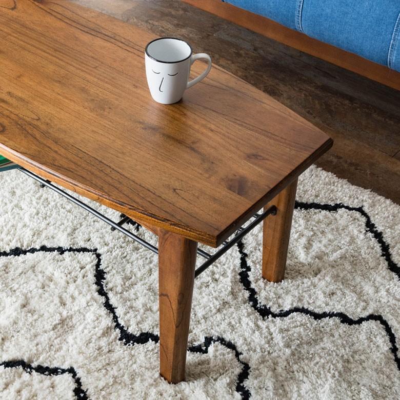 ローテーブル ウッド センターテーブル おしゃれ 木製 収納付き 収納棚