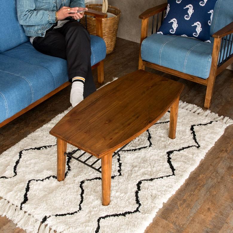 ローテーブル ウッド センターテーブル おしゃれ 木製 収納付き 収納棚