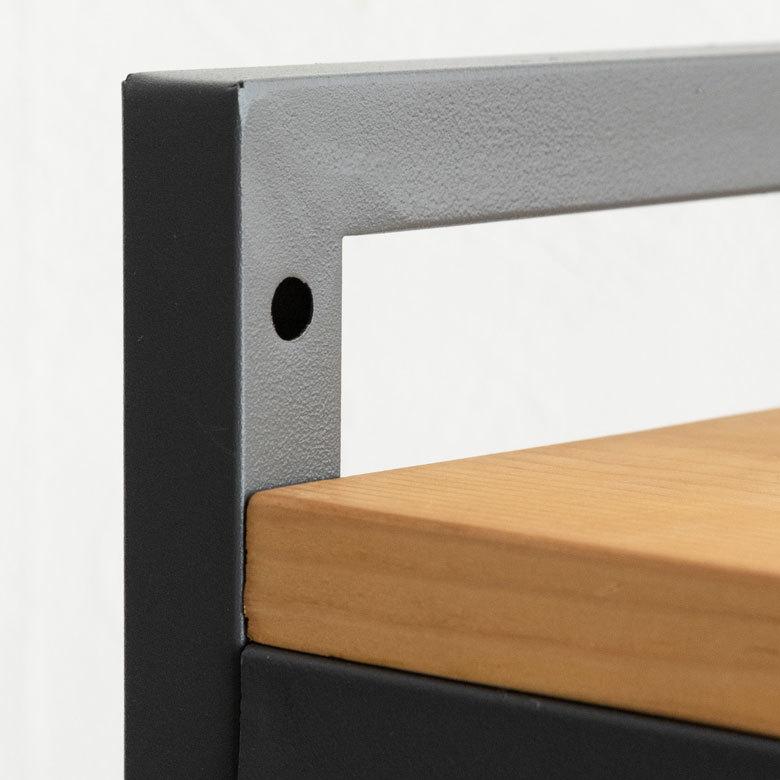 ELEMENTS オープン ラック 幅84cm 4段 無垢 木製 ウッド Hus ヒュース