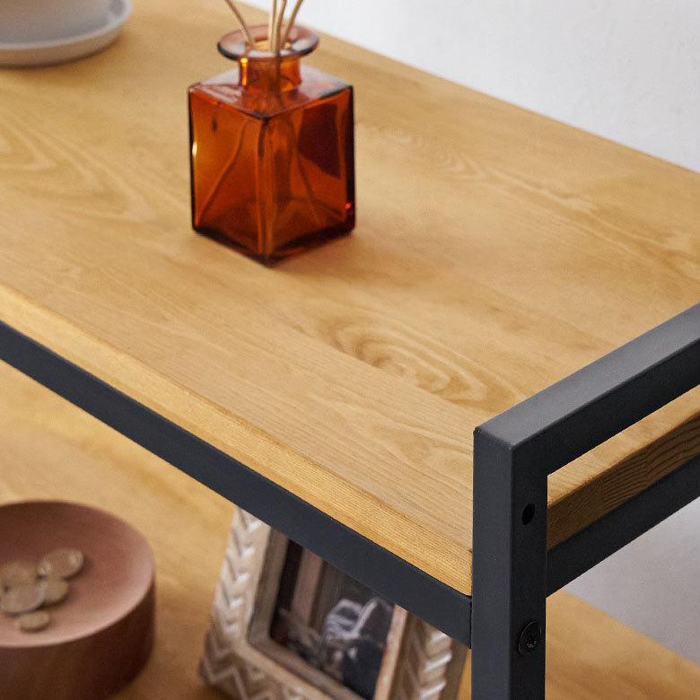 ELEMENTS オープン ラック 幅84cm 4段 無垢 木製 ウッド Hus ヒュース