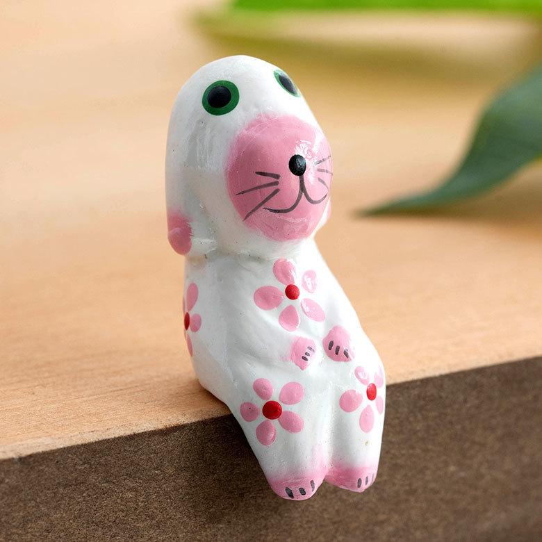 人形 木彫り 犬 置物 アジアン雑貨 カラフル 木製 バリ犬オブジェ 1匹