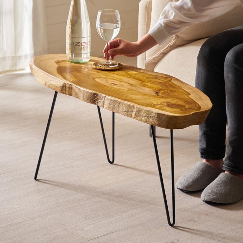 ELEMENTS ローテーブル おしゃれ 木製 切り株テーブル テーブル ロー