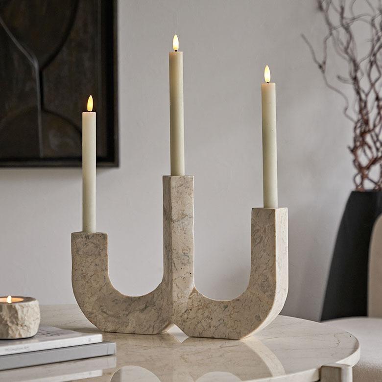 ELEMENTS キャンドルスタンド キャンドルホルダー おしゃれ 大理石 3