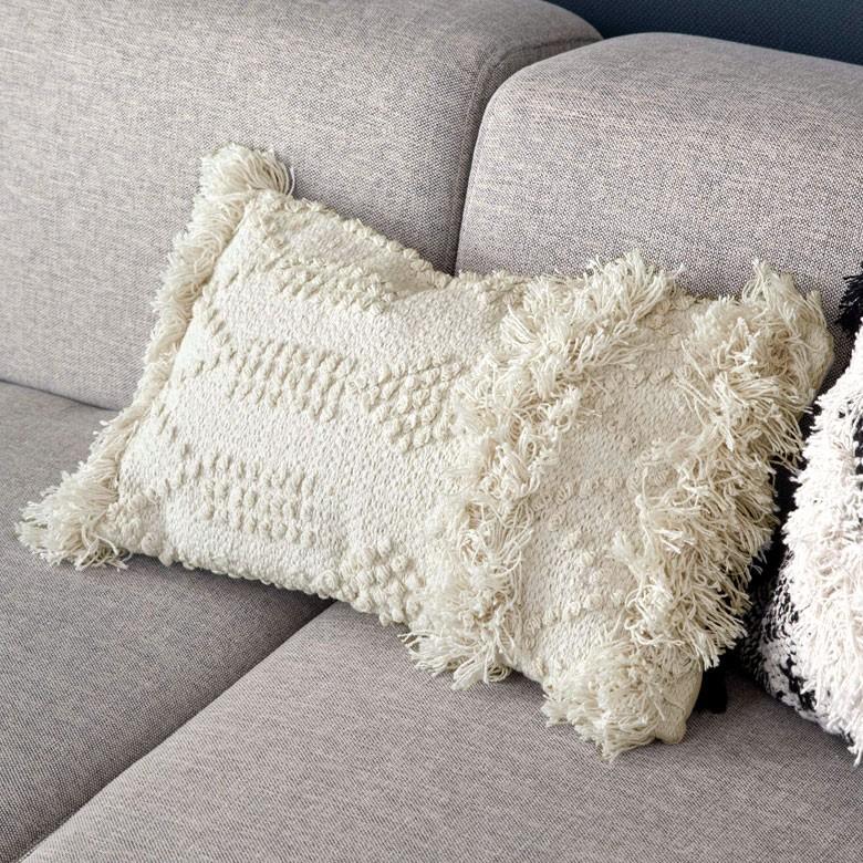 クッションカバー クッション ホワイト ボヘミアン 30×50cm アイボリー