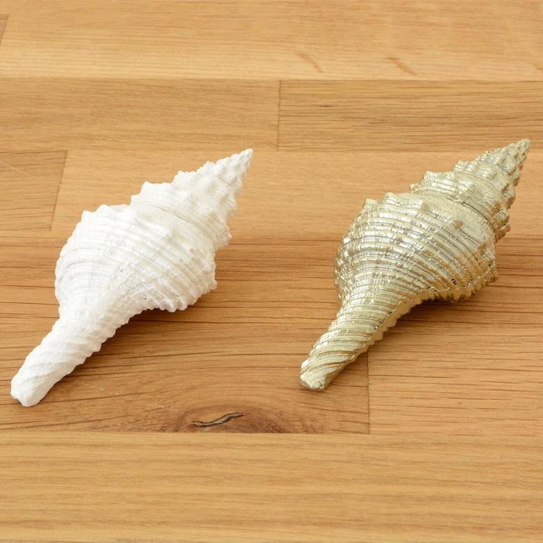 スターフィッシュ 巻き貝 貝殻 オブジェ インテリア 置物 白 ゴールド