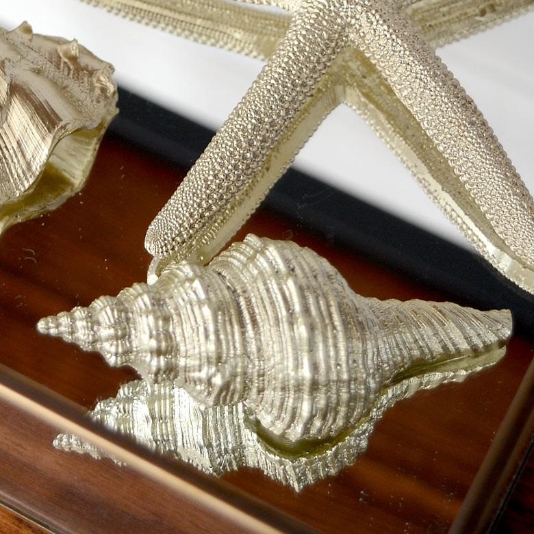 スターフィッシュ 巻き貝 貝殻 オブジェ インテリア 置物 白 ゴールド