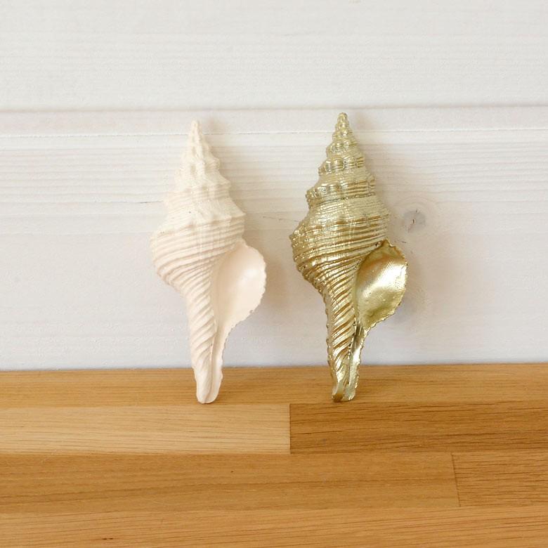 スターフィッシュ 巻き貝 貝殻 オブジェ インテリア 置物 白 ゴールド