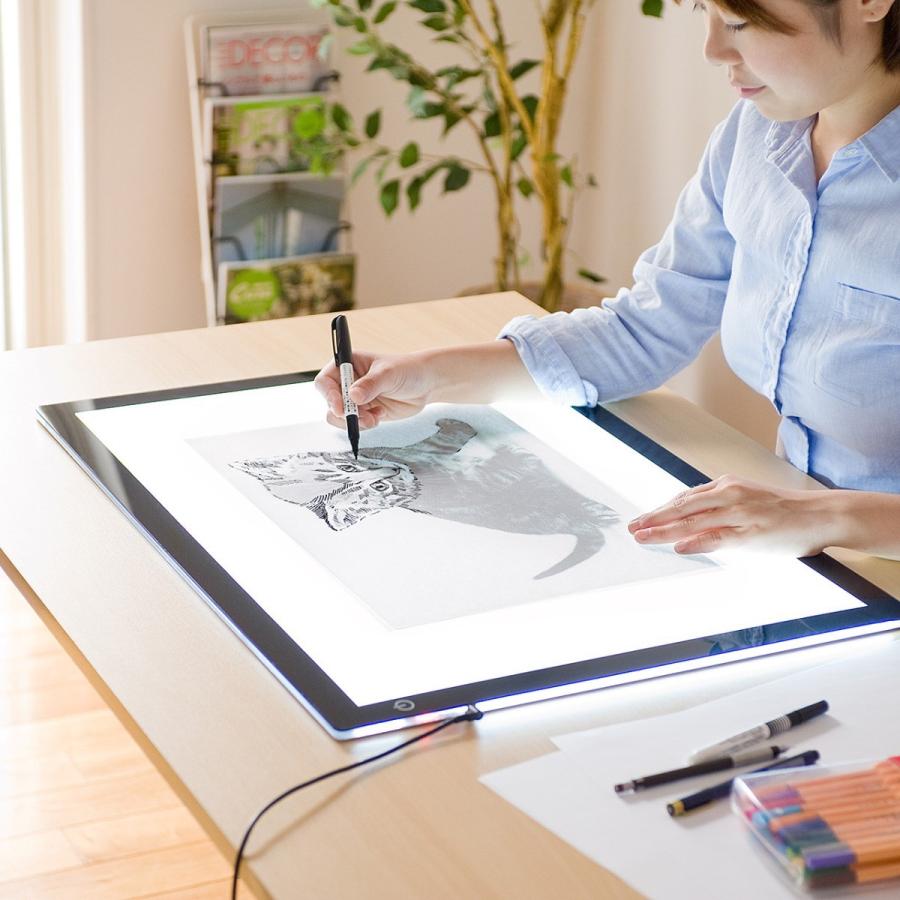 SANWA SUPPLY（サンワサプライ） LEDトレース台 薄型 A2サイズ 無断階