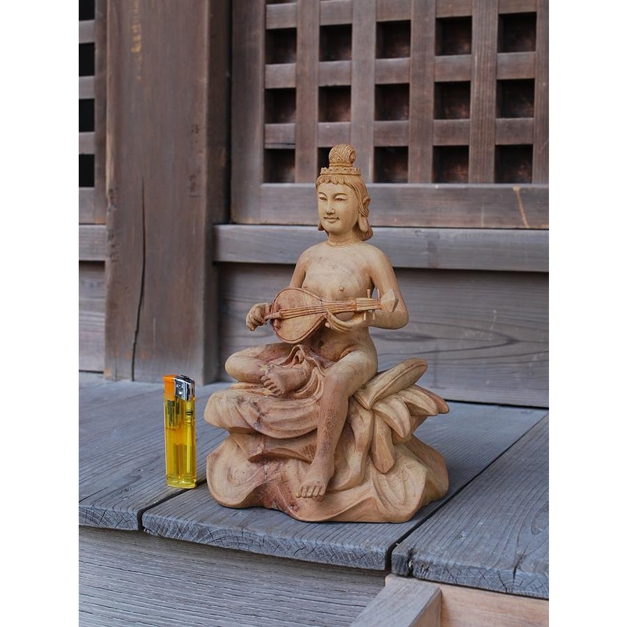 受注生産】七福神の琵琶弁財天座像（弁才天 財宝神 裸体弁天 妙音