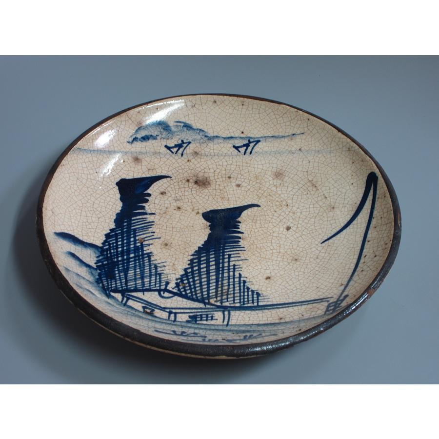 瀬戸染付 絵瀬戸干網図平鉢 江戸時代後期／19世紀 : 茶道具商 越中屋