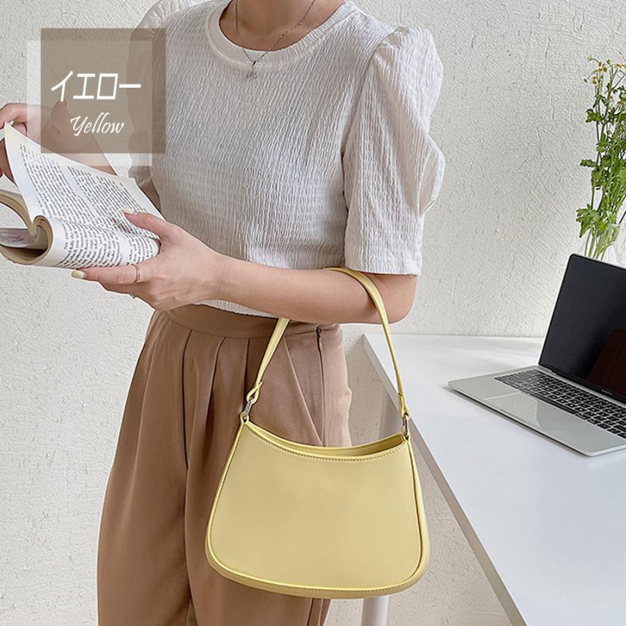 ショルダーバッグ レディース 合皮 ハーフムーン 半月型ショルダー