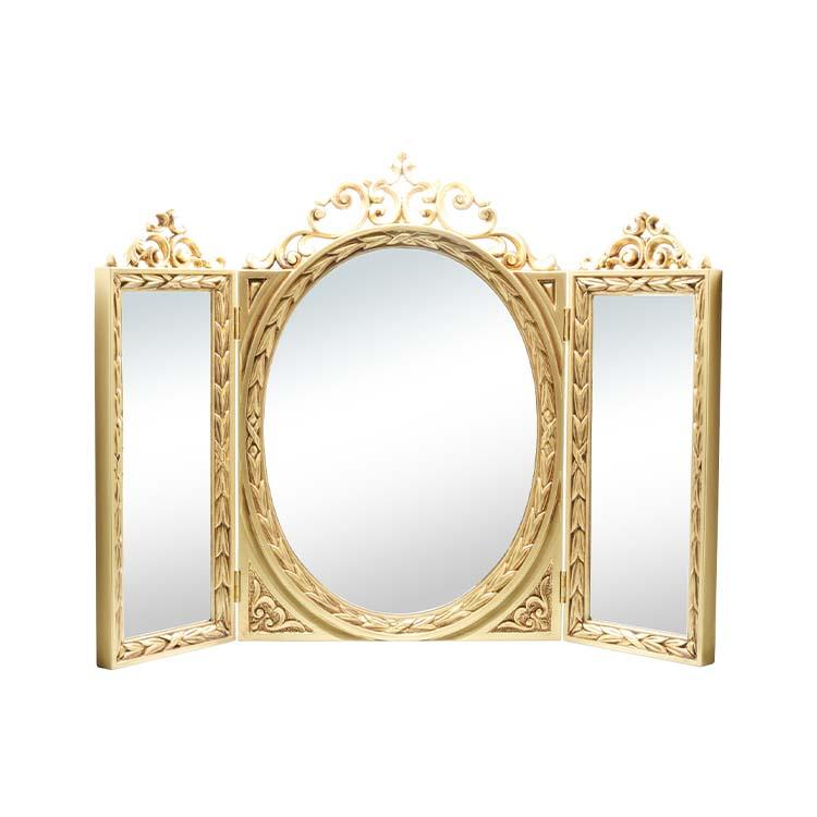 鏡 ミラー三面鏡 ガラス ゴージャス エレガント アンティーク調