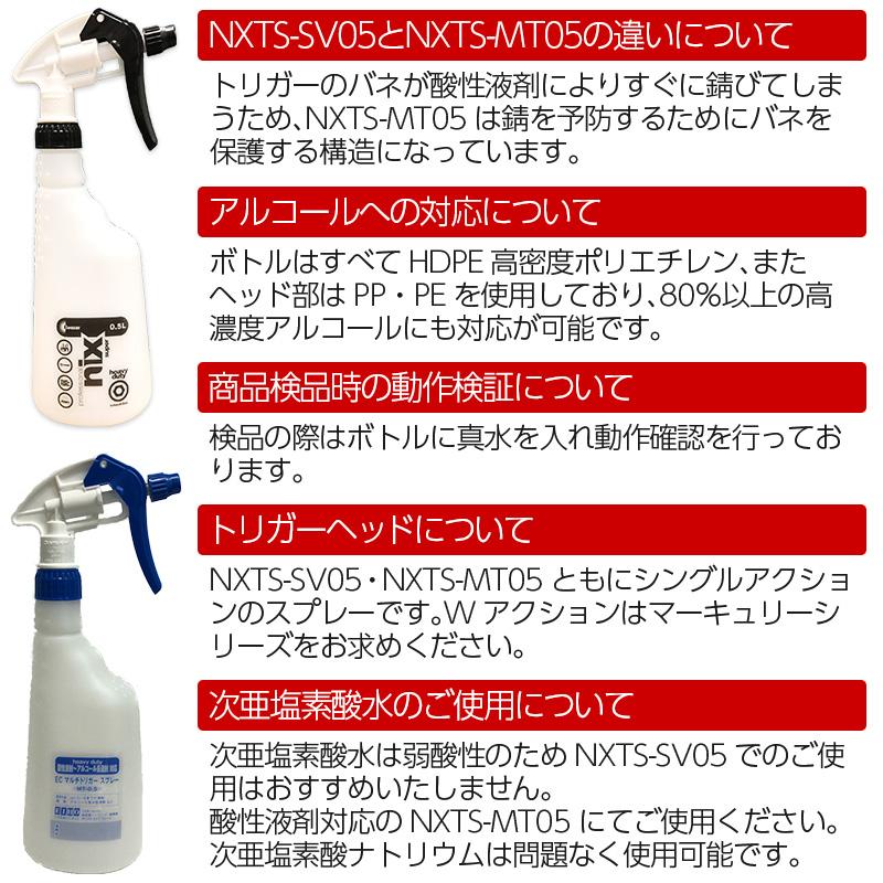 有機溶剤対応 スプレーボトル ニックス トリガースプレー ソルベント