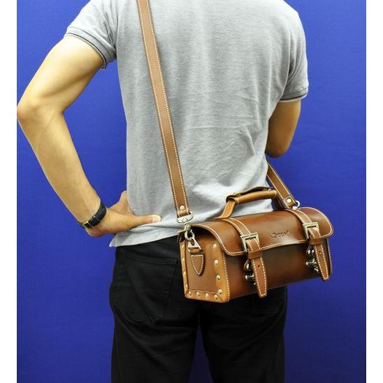 DEEN レザーツールバッグ・ブラウン（ショルダー付き）（DNHB-01BR-S