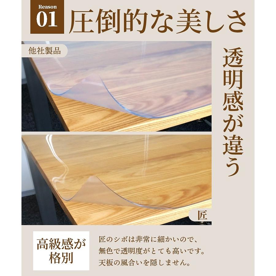 TAKUMI デスクマット テーブルクロス テーブルマット 透明 クリア