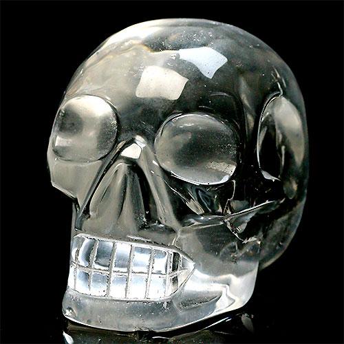 D17-14〕入手困難 極上品質 超透明 水晶 ドクロ クリスタルスカル 虹