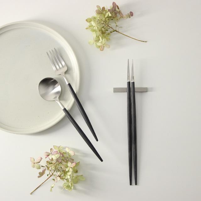 Cutipol（クチポール） Cutipol GOA ゴア ブラック 箸＋箸置きセット