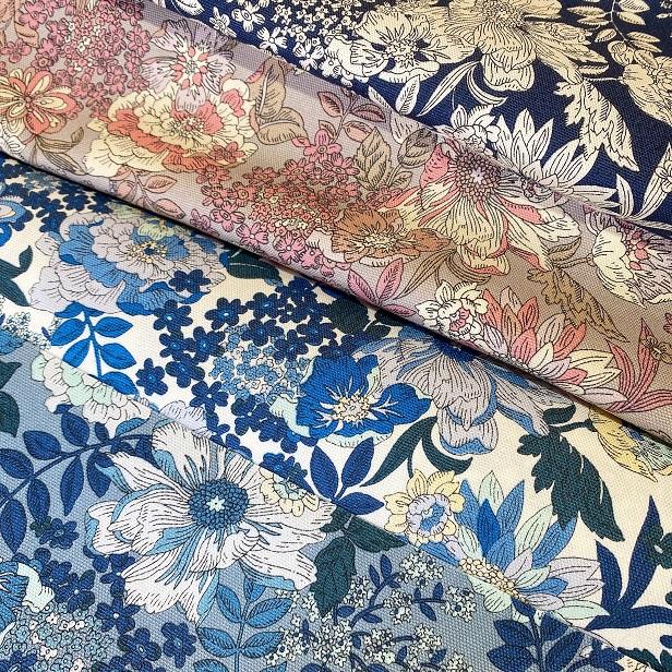 オックス生地 オックス BOTANIST ボタニスト 花柄 線画 綿100% 花