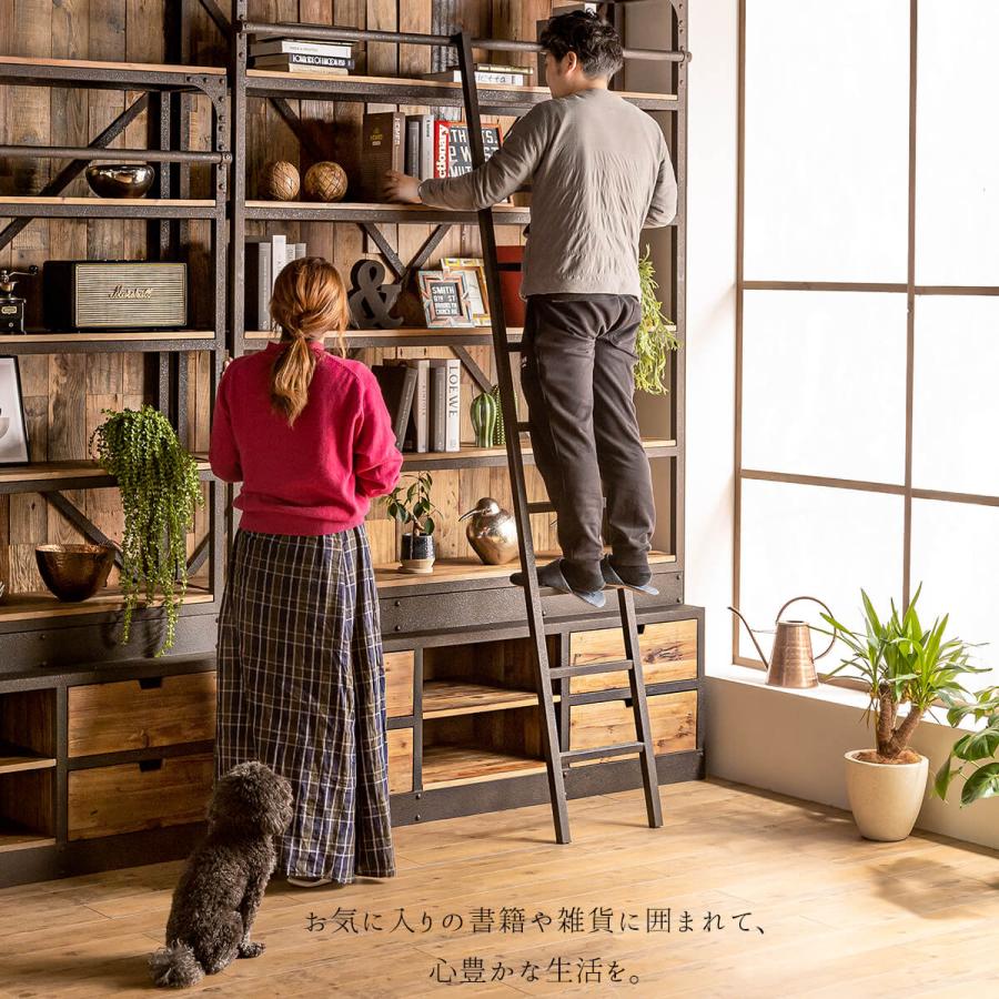 オープンラック 木製 無垢 おしゃれ ヴィンテージ シェルフ アイアン