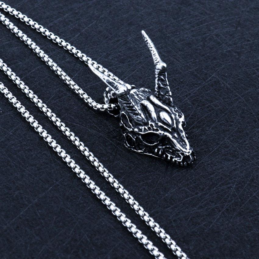 ネックレス 羊 スカル ヘッド ボーン 骨 髑髏 ツノ メンズ レディース
