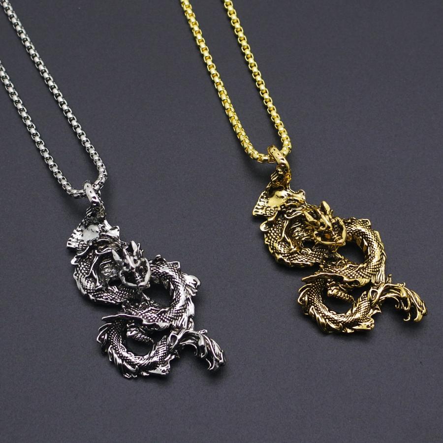 ネックレス ドラゴン 龍 メンズ レディース ペンダント かっこいい