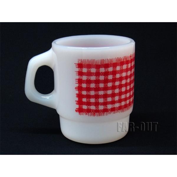 ファイヤーキング スタッキング マグカップ ギンガムチェック 赤 1960