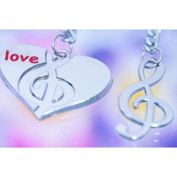 ペア ハート ト音記号 音符 love キーホルダー キーリング