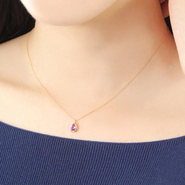 アメジスト ネックレス K18YG 18k 18金 イエローゴールド ダイヤモンド
