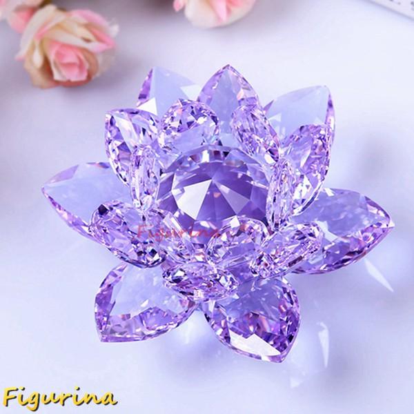 蓮の花 クリスタル ガラス 置物 ヒーリング インテリア ハス