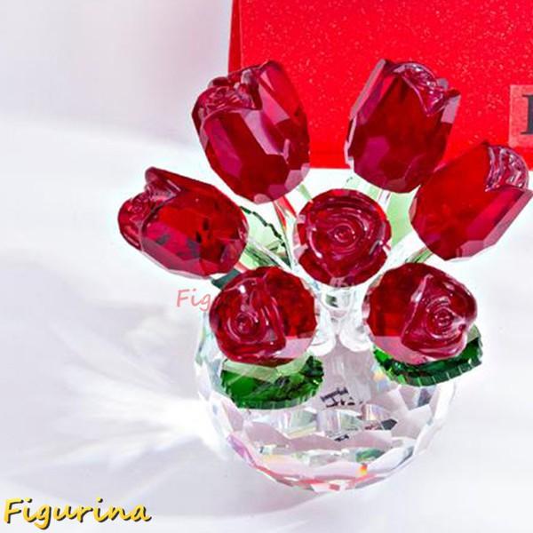 k9クリスタルガラス バラ 薔薇 9輪 水晶花 造花 インテリア 車の飾り
