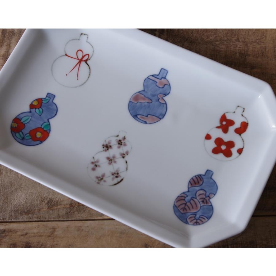 有田焼 六瓢箪 八角長皿 プレート 和食器 昭和レトロ ひょうたん