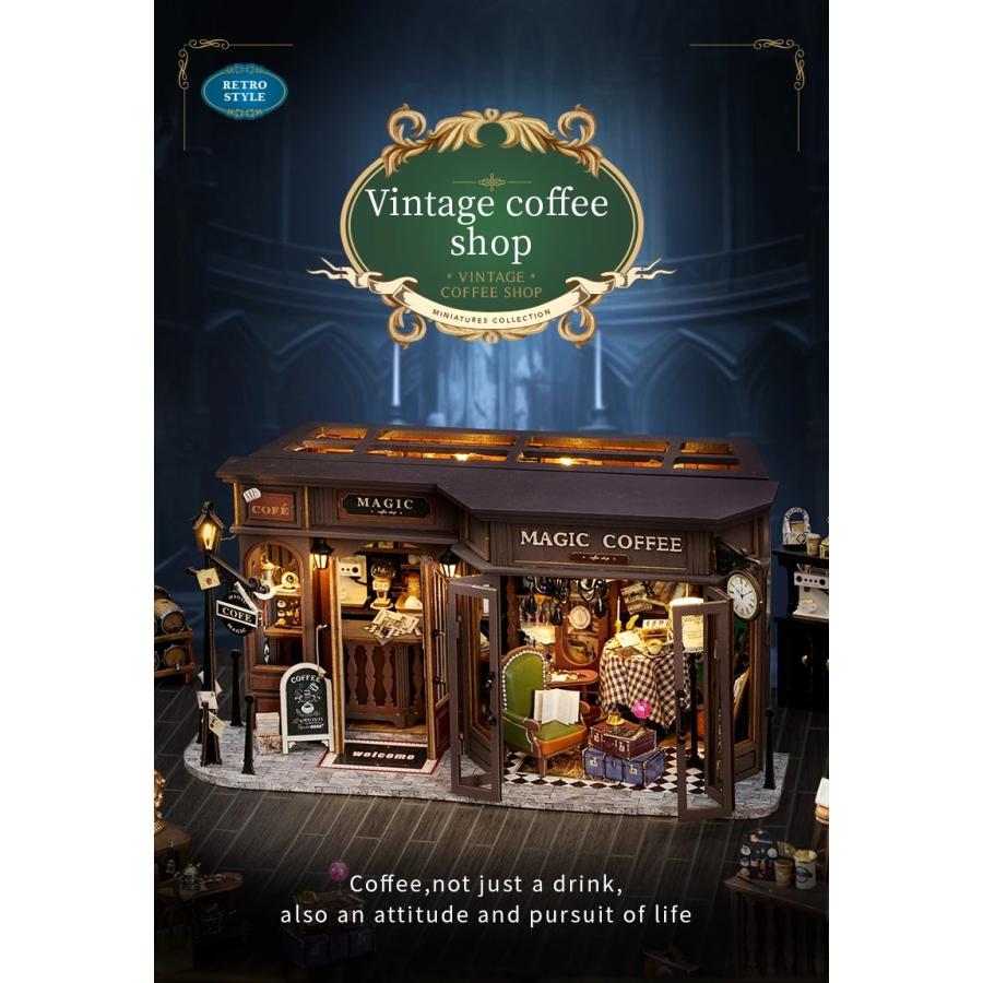 ドールハウス 手作りキットセットミニチュア Vintage Coffee Shop