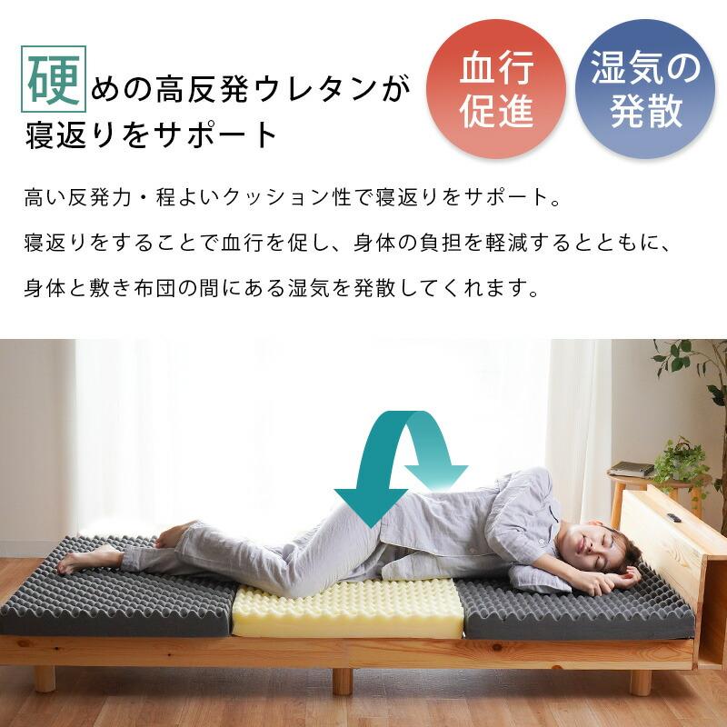 マットレス ダブル 高反発 8cm 日本製 高反発マットレス 三つ折り 硬め