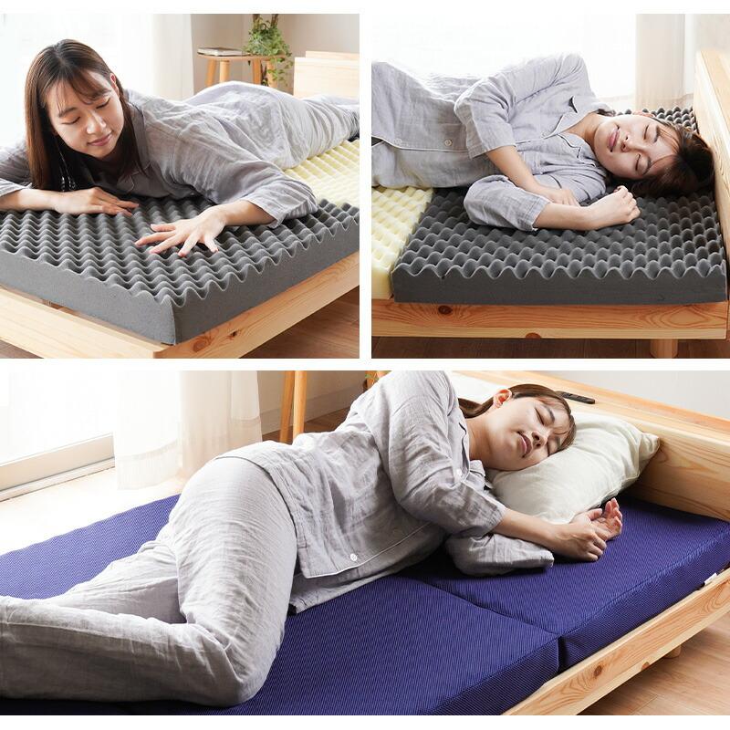 マットレス ダブル 高反発 8cm 日本製 高反発マットレス 三つ折り 硬め