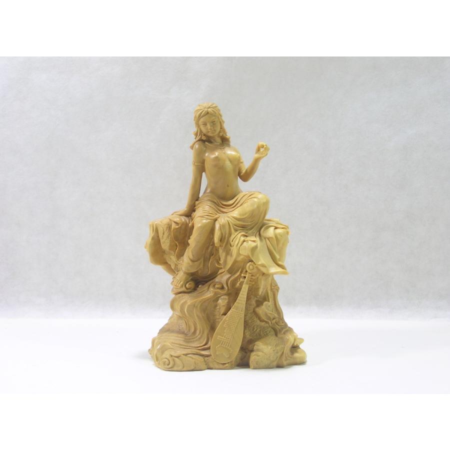 仏像 裸弁財天坐像（はだかべんざいてんざぞう）柘彫 : 風水天珠堂