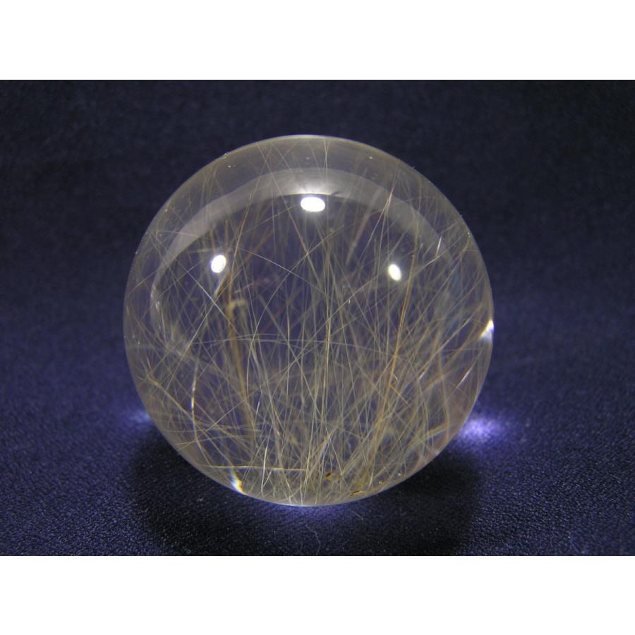 ルチルクォーツ（針水晶）原石 スフィア 丸玉 風水天珠堂 220115-8