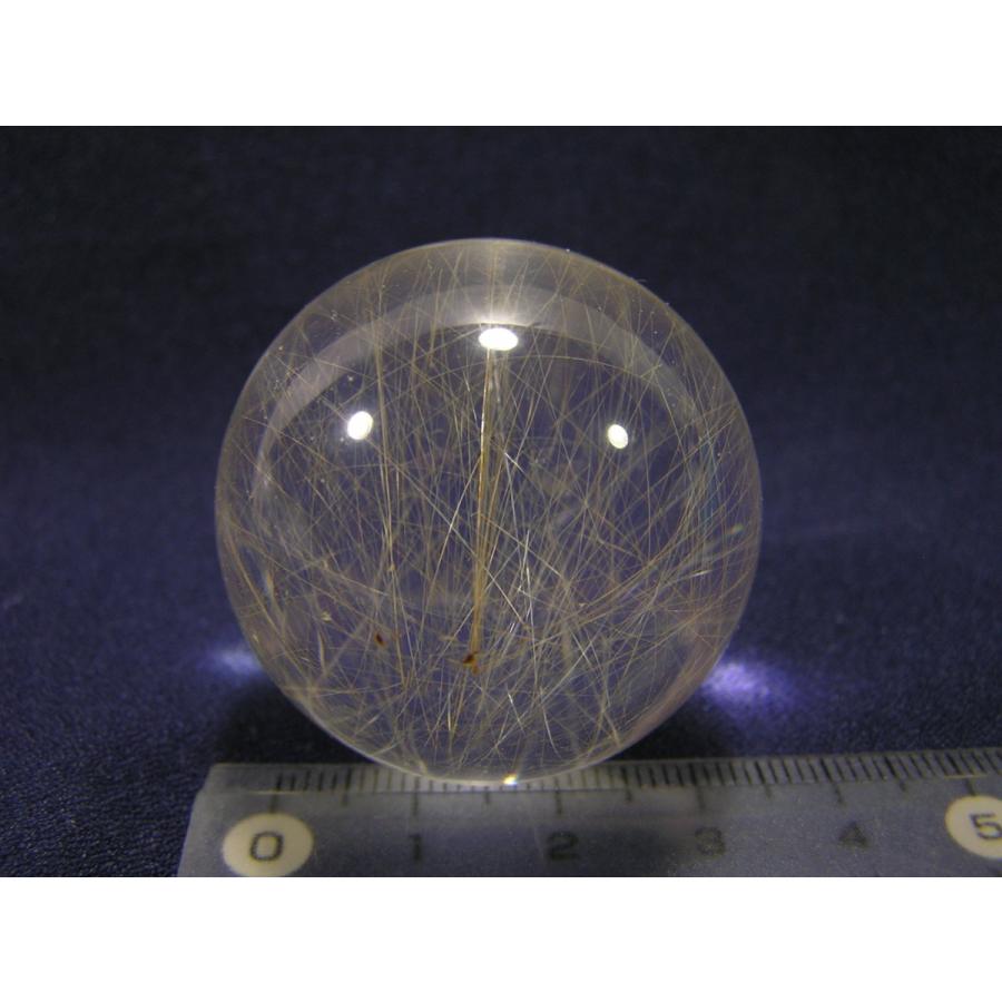 ルチルクォーツ（針水晶）原石 スフィア 丸玉 風水天珠堂 220115-8