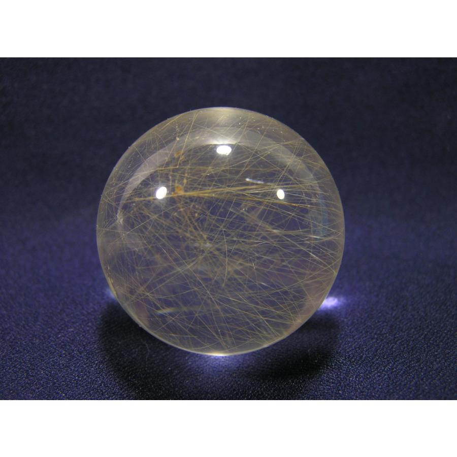 ルチルクォーツ（針水晶）原石 スフィア 丸玉 風水天珠堂 220115-8