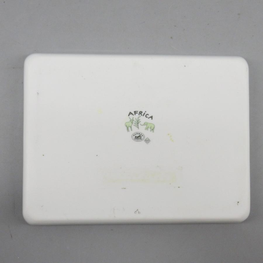 HERMES（エルメス） アフリカ グリーン スクエアプレート 洋食器/陶器