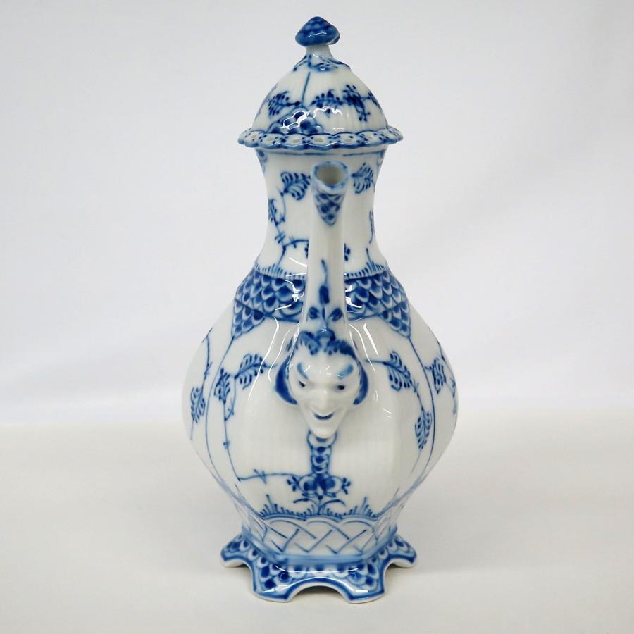 ロイヤルコペンハーゲン ブルーフルーテッド フルレース 顔付 コーヒー