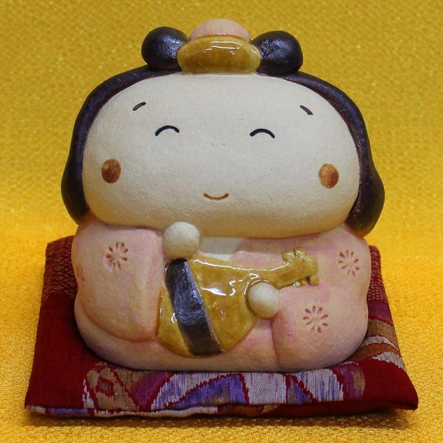 七福神 置物 日本製陶器 常滑焼【にこにこ弁天(座布団付き)O-279-1207