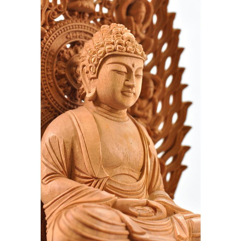 福和屋 仏像 曹洞宗 臨済宗 禅宗 釈迦如来 白檀材 八角台座 飛天光背 2