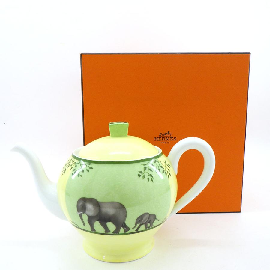 HERMES（エルメス） アフリカ グリーン ティーポット 箱付き 象 廃番品
